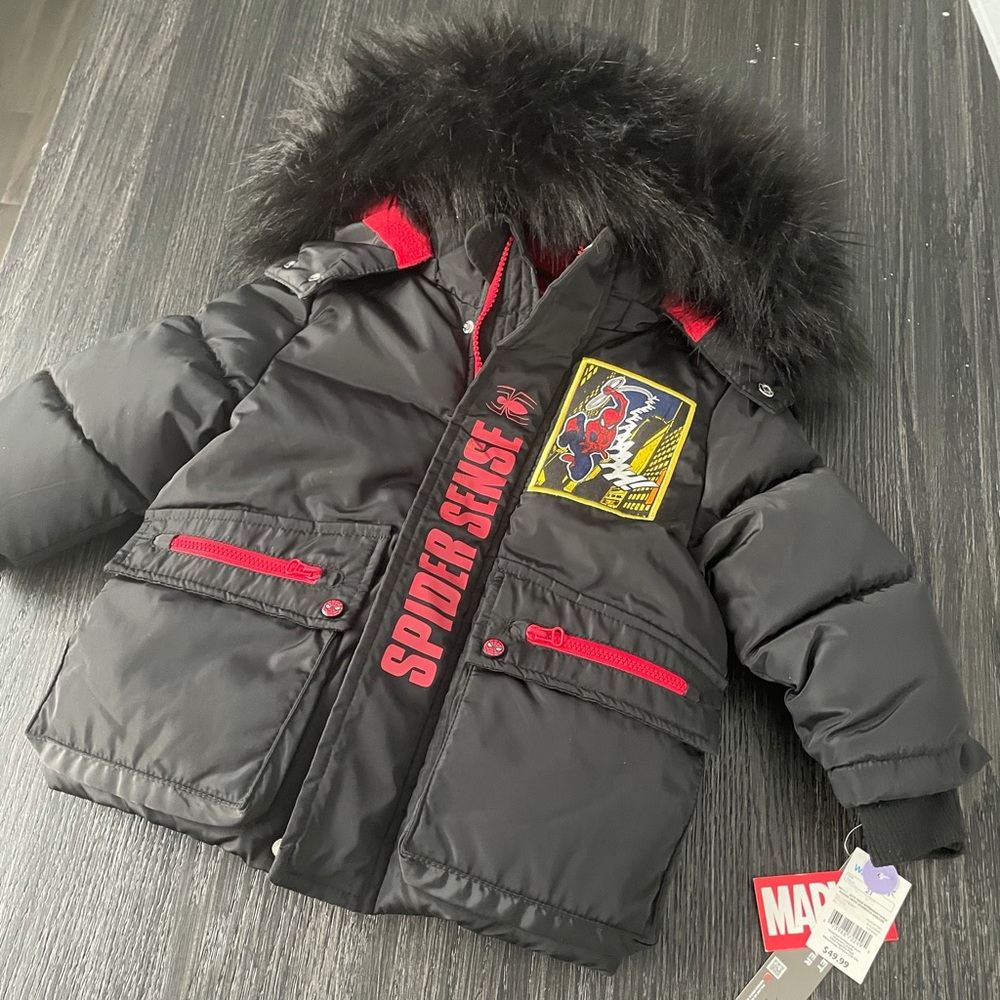 Toddler marvel spider man winter jacket